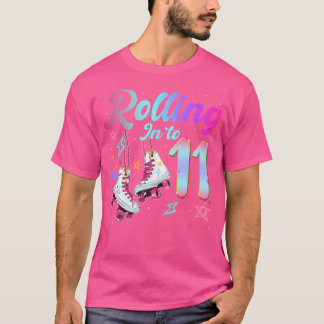 Rollt auf 11 Jahre altes Mädchen Rollschuh 11. T-Shirt