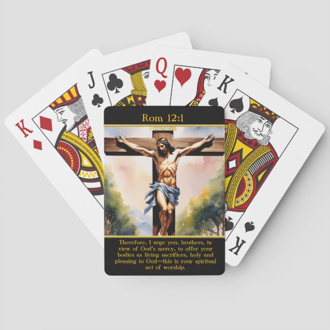 Rom 12:1 Savior Oberhalb der Berge Spielkarten (Rückseite)