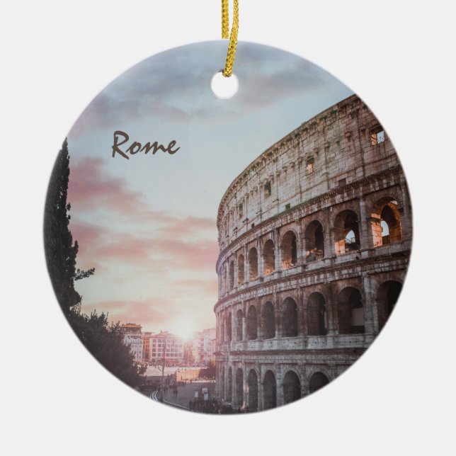 Rom Antike Architektur Sonnenuntergang Stadt Keramik Ornament (Vorne)