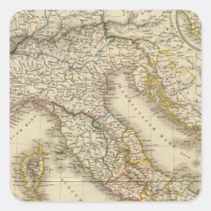 Rom-Atlas-Karte Quadratischer Aufkleber