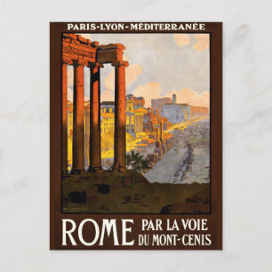 Rom bei Morgengrauen Par La Voie Reiseplakat 1920 Postkarte