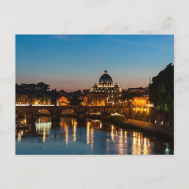 Rom bei Nacht Postkarte | St Peters | Sonnenunterg
