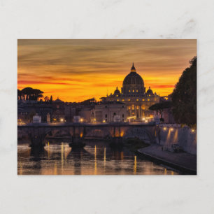 Rom bei Sonnenuntergang Ankündigungspostkarte