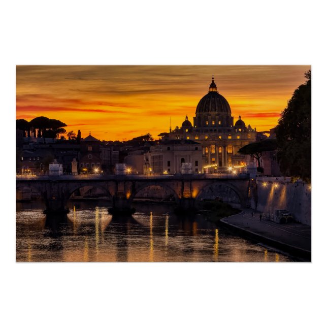 Rom bei Sonnenuntergang Poster (Vorderseite)
