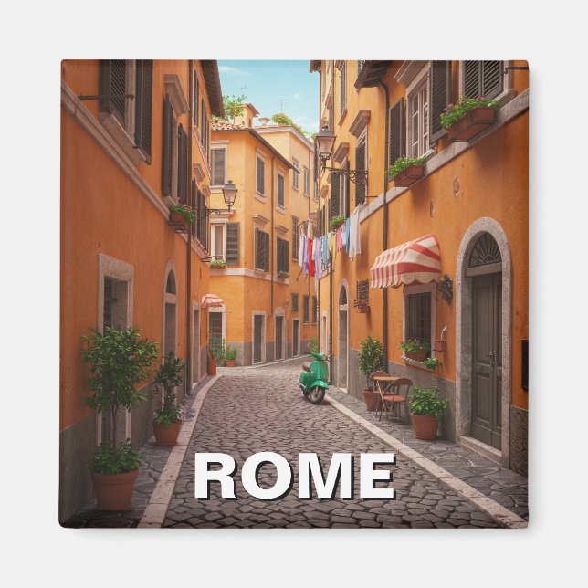 Rom Cobblestone Straße Italien Magnet (Vorne)