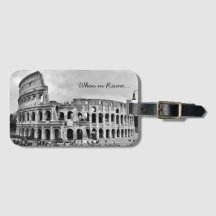 Rom Colosseum "wenn in Rom" B&W Gepäckanhänger
