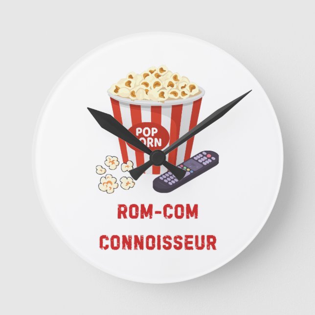 Rom-Com Connossieur Runde Wanduhr (Vorderseite)