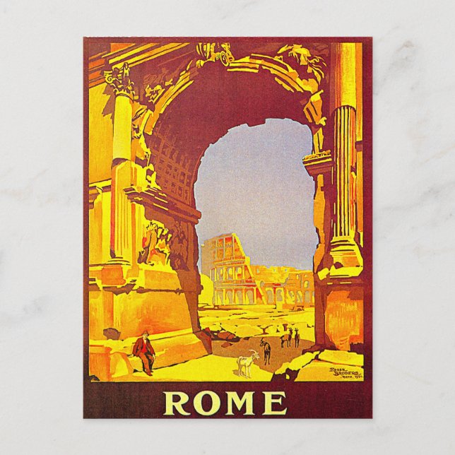 Rom Express Bahn Vintag Italien Reisen Postkarte (Vorderseite)