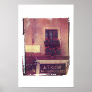 Rom-Fenster mit Geranien Poster