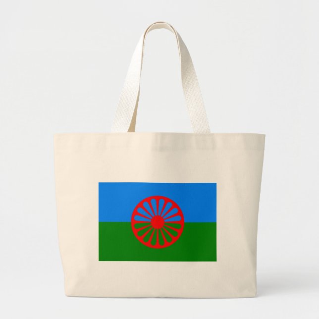Rom-Flagge (Romani Flagge) Jumbo Stoffbeutel (Vorne)