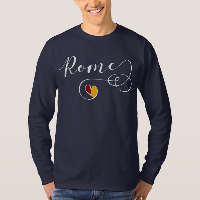 Rom Herz, Italien, römische Flagge, T-Shirt (Vorderseite)