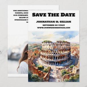 Rom Hochzeit speichern das Datum moderne Aquarellf Save The Date