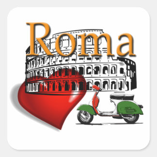 Rom in my Heart Quadratischer Aufkleber