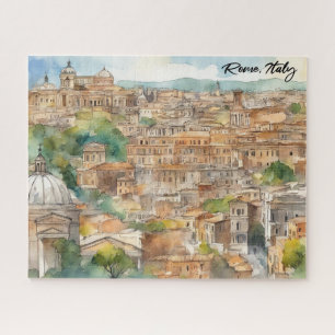 Rom Italien Aquarellmalerei Panoramablick