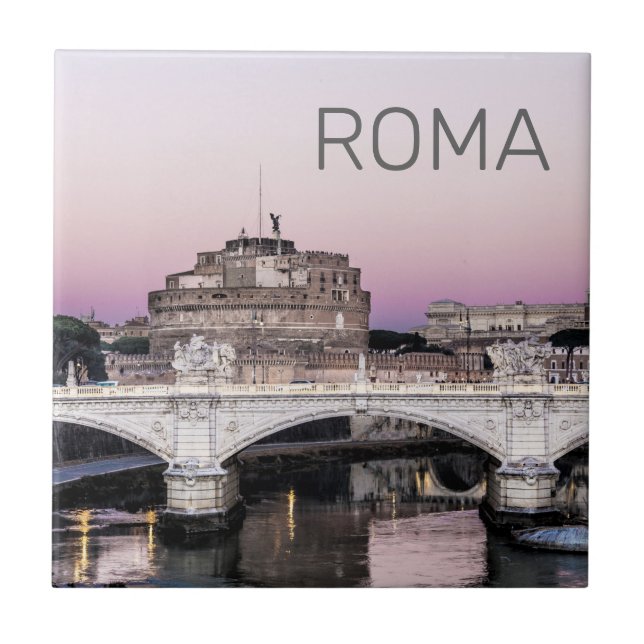 Rom Italien Castel Sant'Angelo Bridge Fliese (Vorderseite)