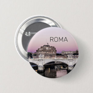 Rom Italien Castel Sant'Angelo Brücke Sonnenunterg Button