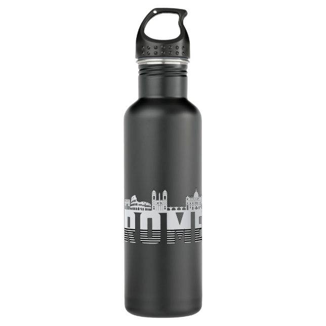 Rom Italien City Skyline Cityscape Funny Geschenk Edelstahlflasche (Vorderseite)