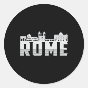 Rom Italien City Skyline Cityscape Funny Geschenk Runder Aufkleber