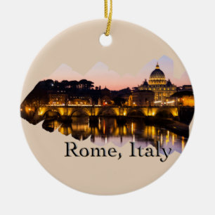 Rom, Italien: Die romantische Stadt am Abend Keramik Ornament