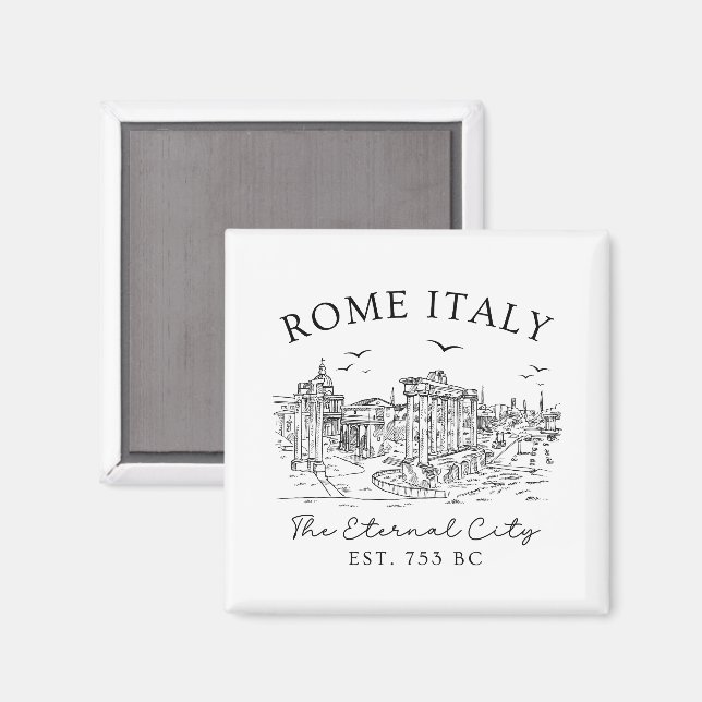Rom Italien - Ewige Ruinen Reisen Souvenir Magnet (Vorderseite/Rückseite)
