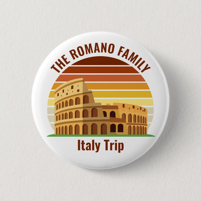 Rom Italien Familienreise Kolosseum Sunset Custom Button (Vorderseite)