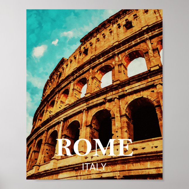 Rom, Italien Illustration Poster (Vorne)