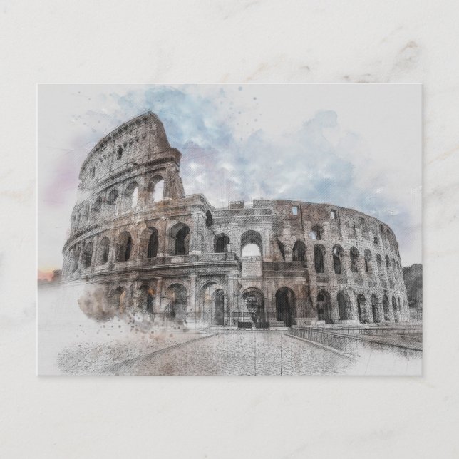 Rom Italien Kolloseum Vintage Ankündigungspostkarte (Vorderseite)