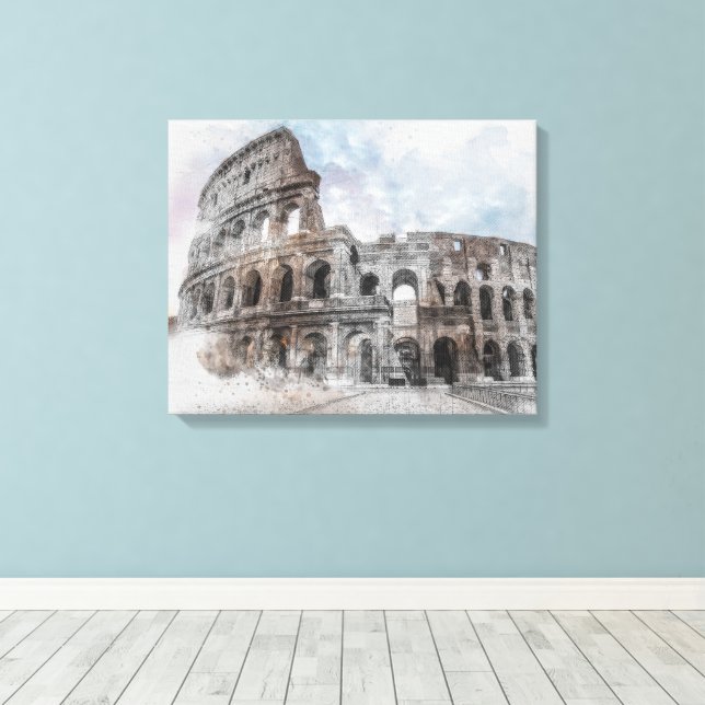 Rom Italien Kolloseum Vintage Leinwanddruck (Insitu (Holzboden))