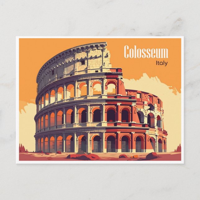 Rom Italien Kolloseum Vintage Stadt Postkarte (Vorderseite)