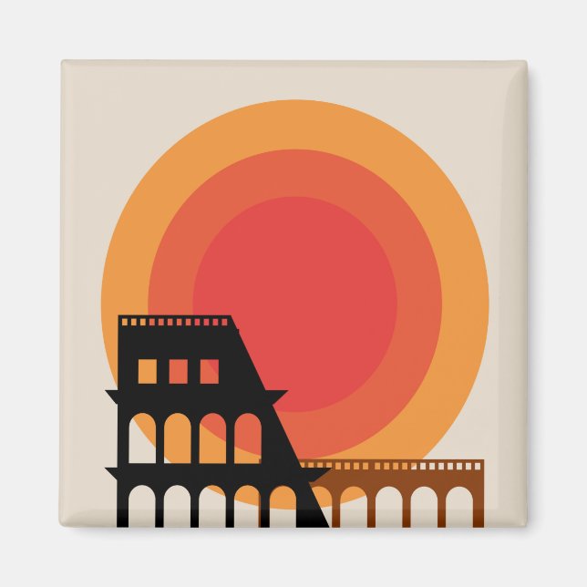 Rom, Italien Kolosseum Postcard Vintag Magnet (Vorne)