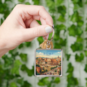 Rom Italien Kolosseum Reise Kunst Vintage Schlüsselanhänger