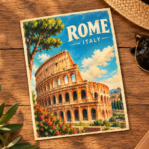 Rom Italien Kolosseum Reise Souvenir Retro Italien Postkarte