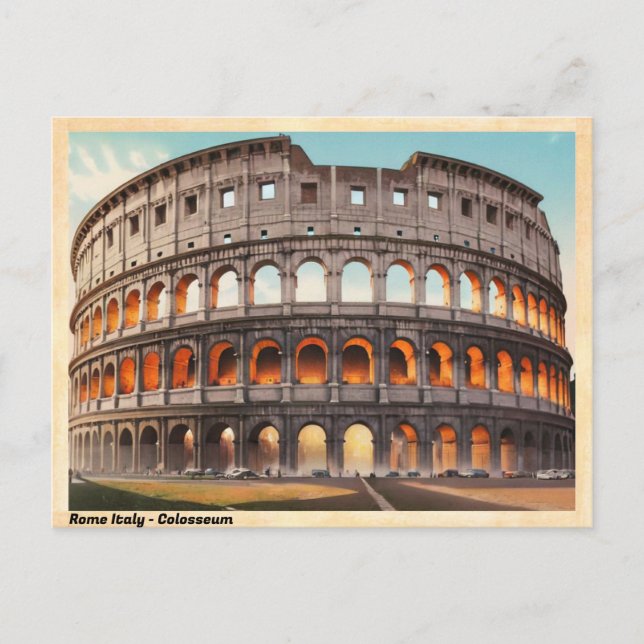 Rom Italien Kolosseum Vintag Postkarte (Vorderseite)