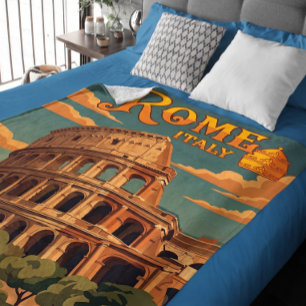 Rom Italien Kolosseum Vintage Reise Fleecedecke