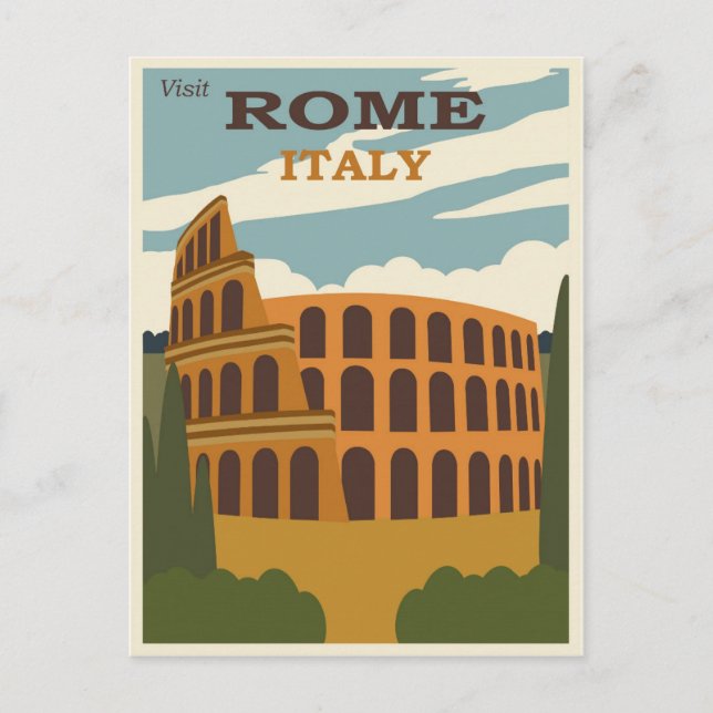 Rom Italien Kolosseum Vintage Travel Postkarte (Vorderseite)