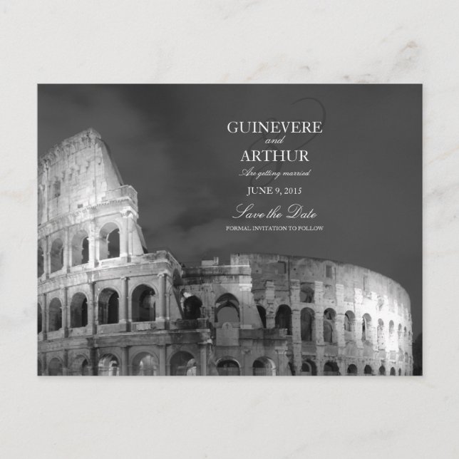 Rom Italien Kolosseum Wedding Save the Date Ankündigungspostkarte (Vorderseite)