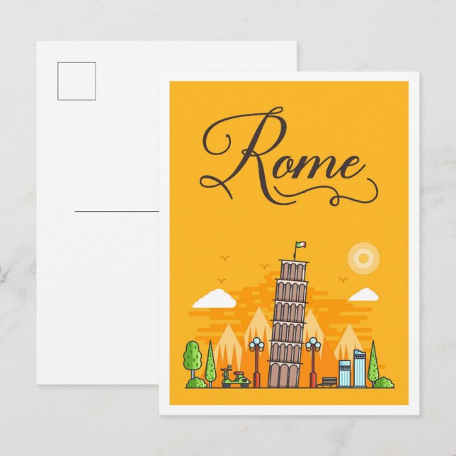 Rom Italien Kunstreise Illustration Postkarte (Vorne/Hinten)