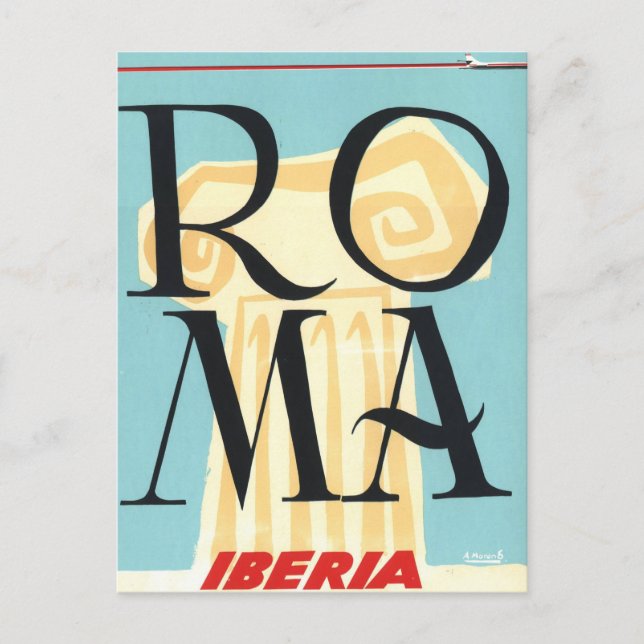 Rom Italien Roma Ionic Column Vintage Travel Postkarte (Vorderseite)