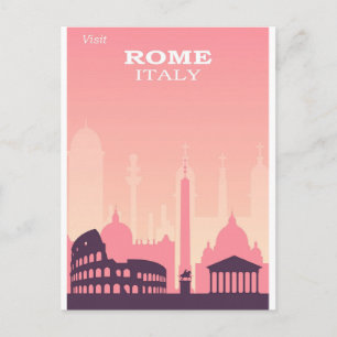 Rom Italien Rosa Vintage-Reiseposter Postkarte