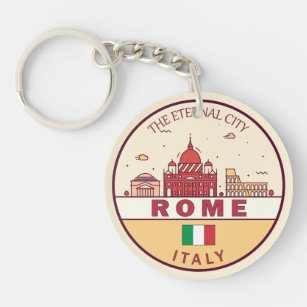 Rom-Italien-Skyline-Emblem Schlüsselanhänger