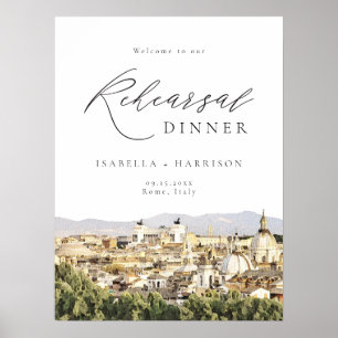 Rom Italien Skyline Hochzeit Willkommen Poster
