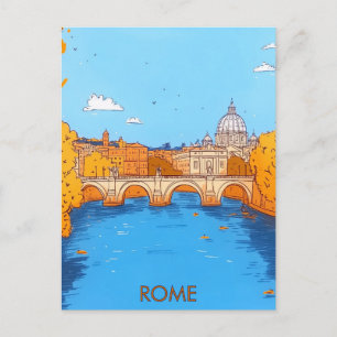 Rom Italien Skyline Illustrierte Reise Postkarte