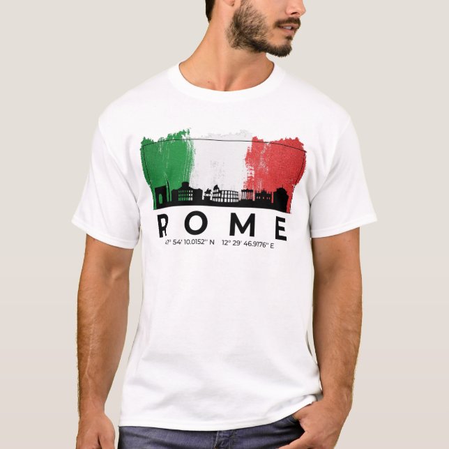 Rom - Italien Städtische Brush-Fahne T-Shirt (Vorderseite)