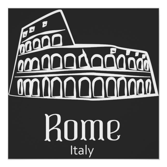 Rom - Italien - Stadtzeichen Poster (Vorderseite)