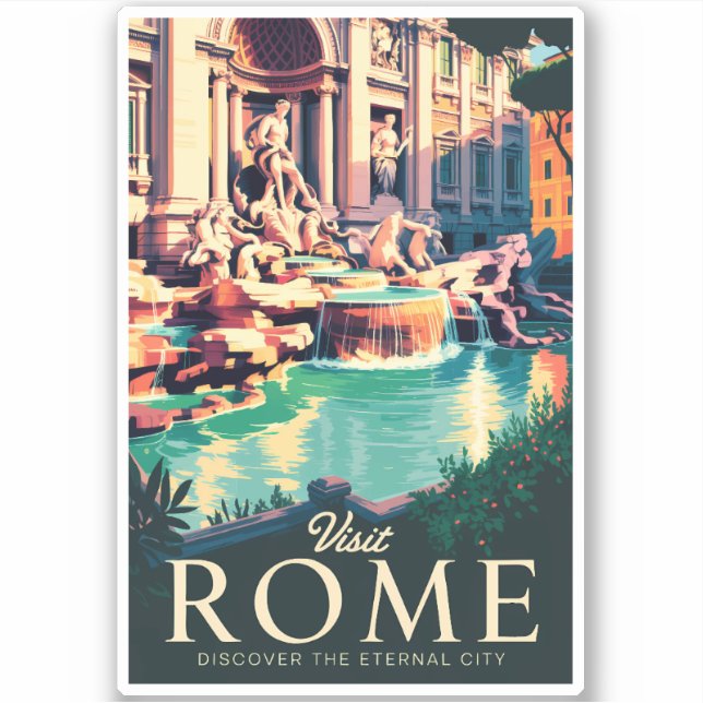 Rom Italien Trevi-Brunnen Aufkleber (Vorderseite)