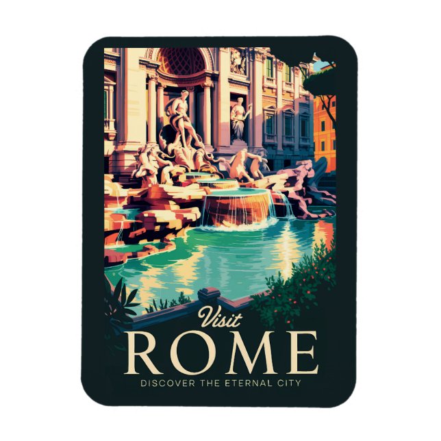 Rom Italien Trevi-Brunnen Magnet (Vertikal)
