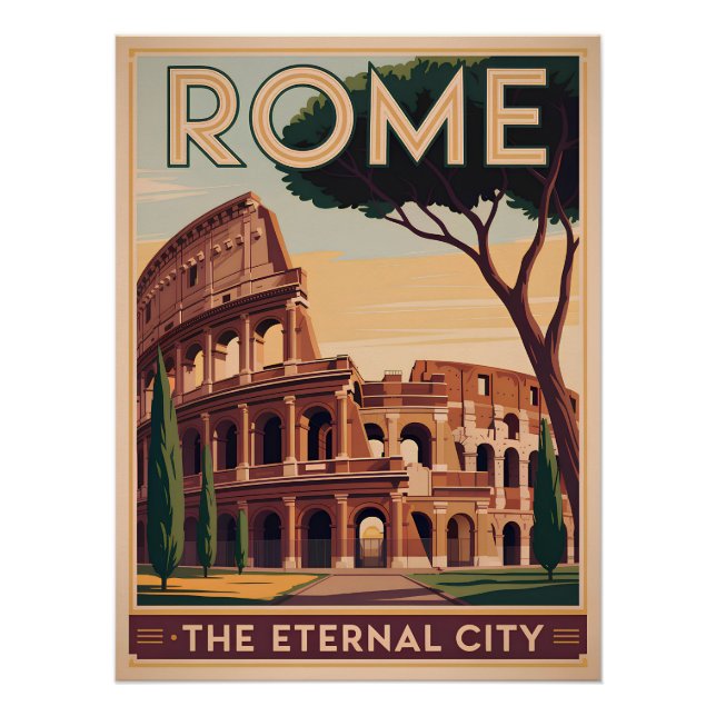 Rom Italien Vintage Poster (Vorderseite)