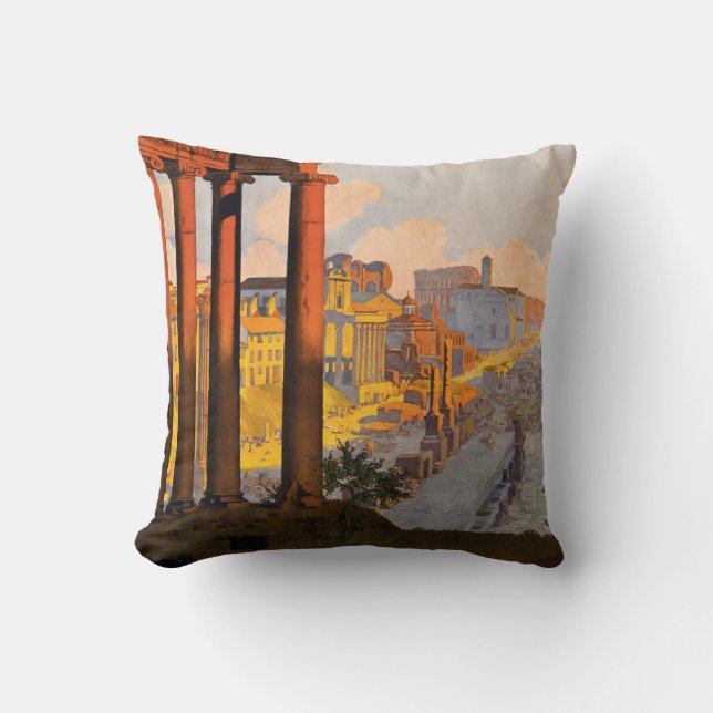 Rom Italien Vintage Reise Kissen (Vorderseite)