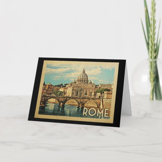 Rom Italien Vintage Travel Karte (Vorderseite)