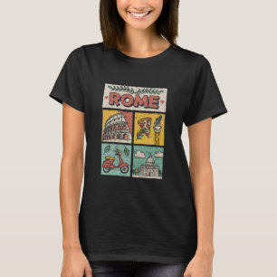 Rom Italien Wahrzeichen Vintage Reise Kunst Souven T-Shirt